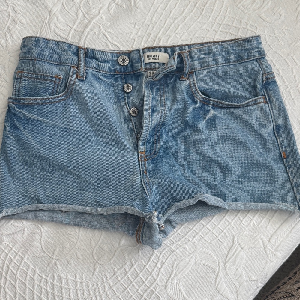 Forever 21 Light Blue Jean Shorts